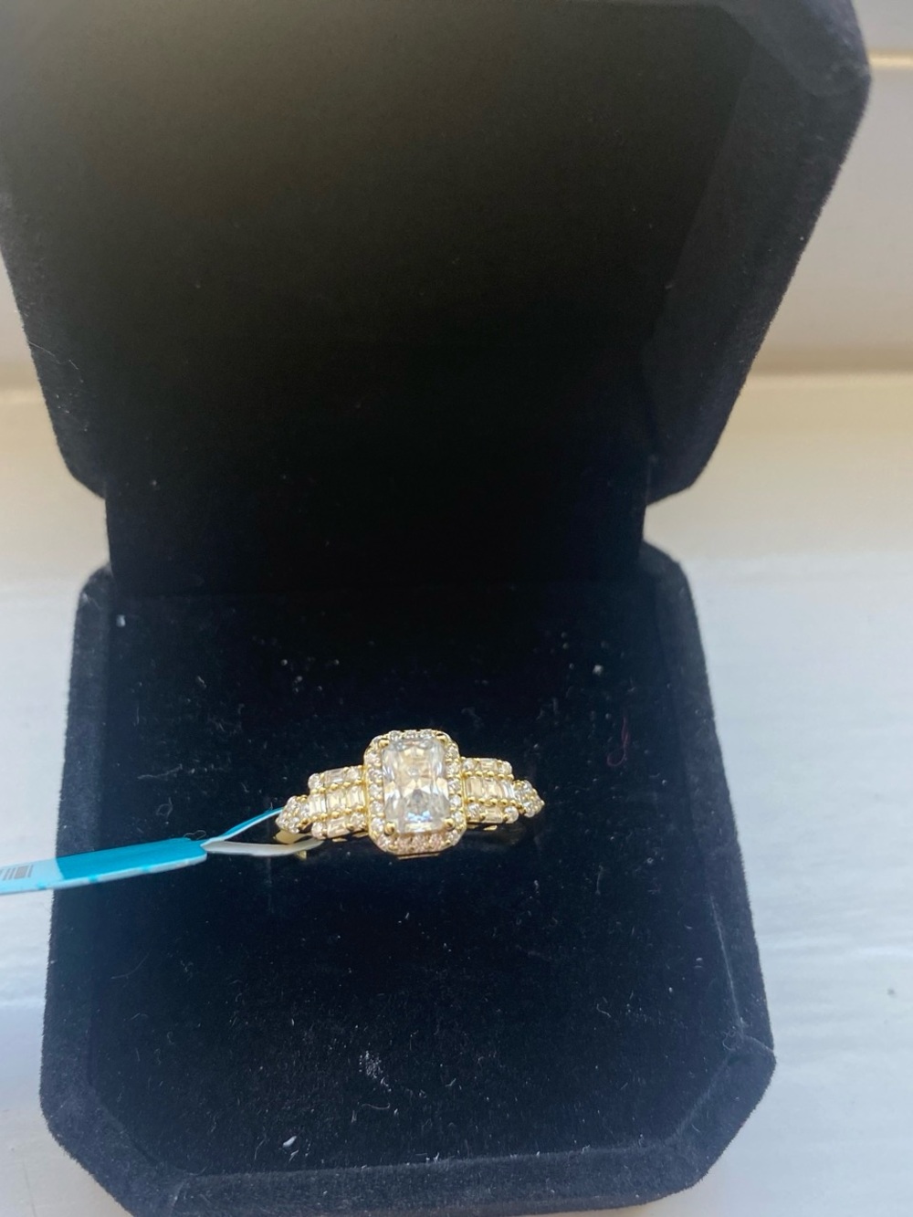 Emerald Cut Moissanite Engagement Ring Size 6